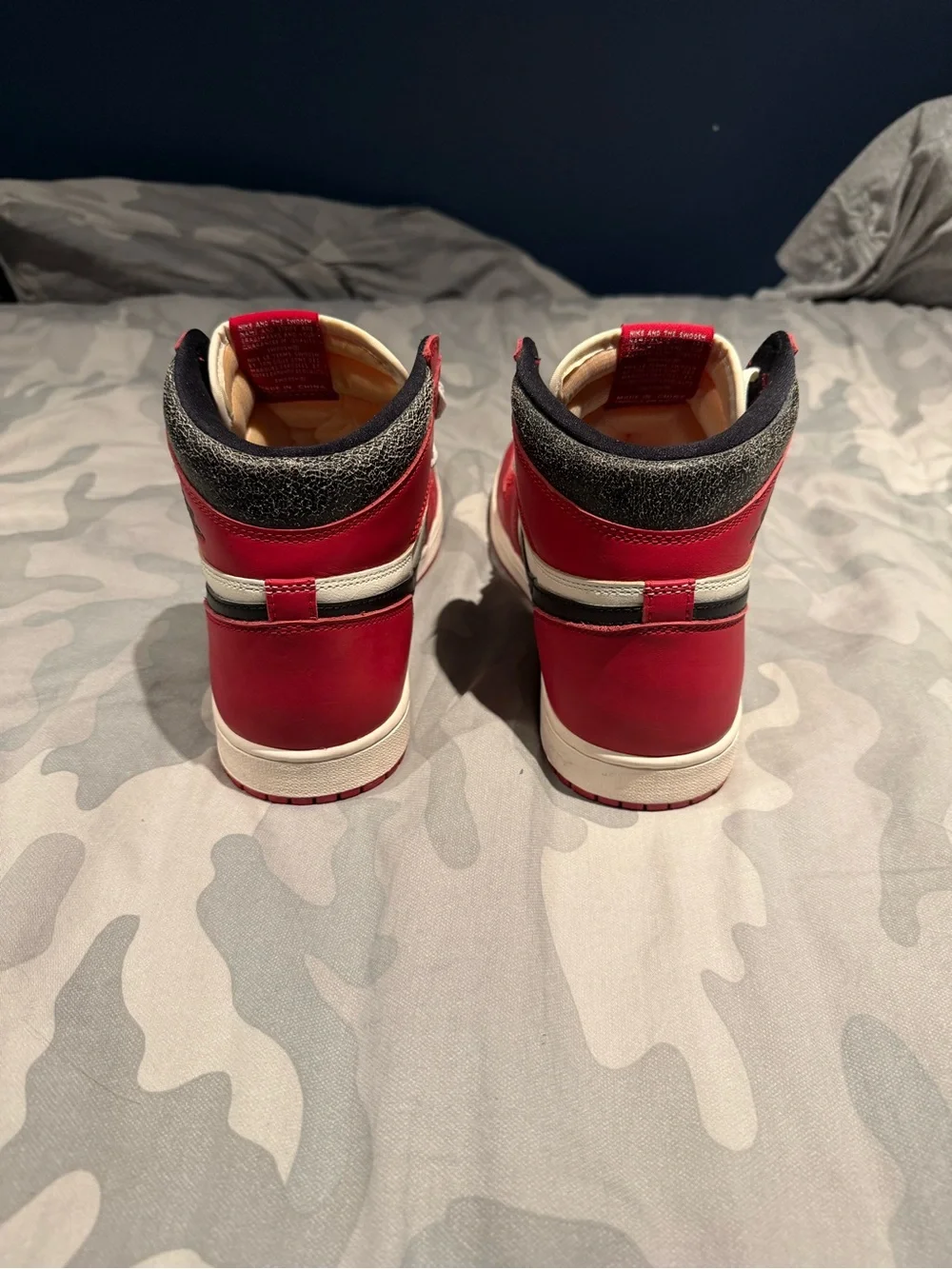 Jordan Air Retro High Top Sneakers in Red, White & Black